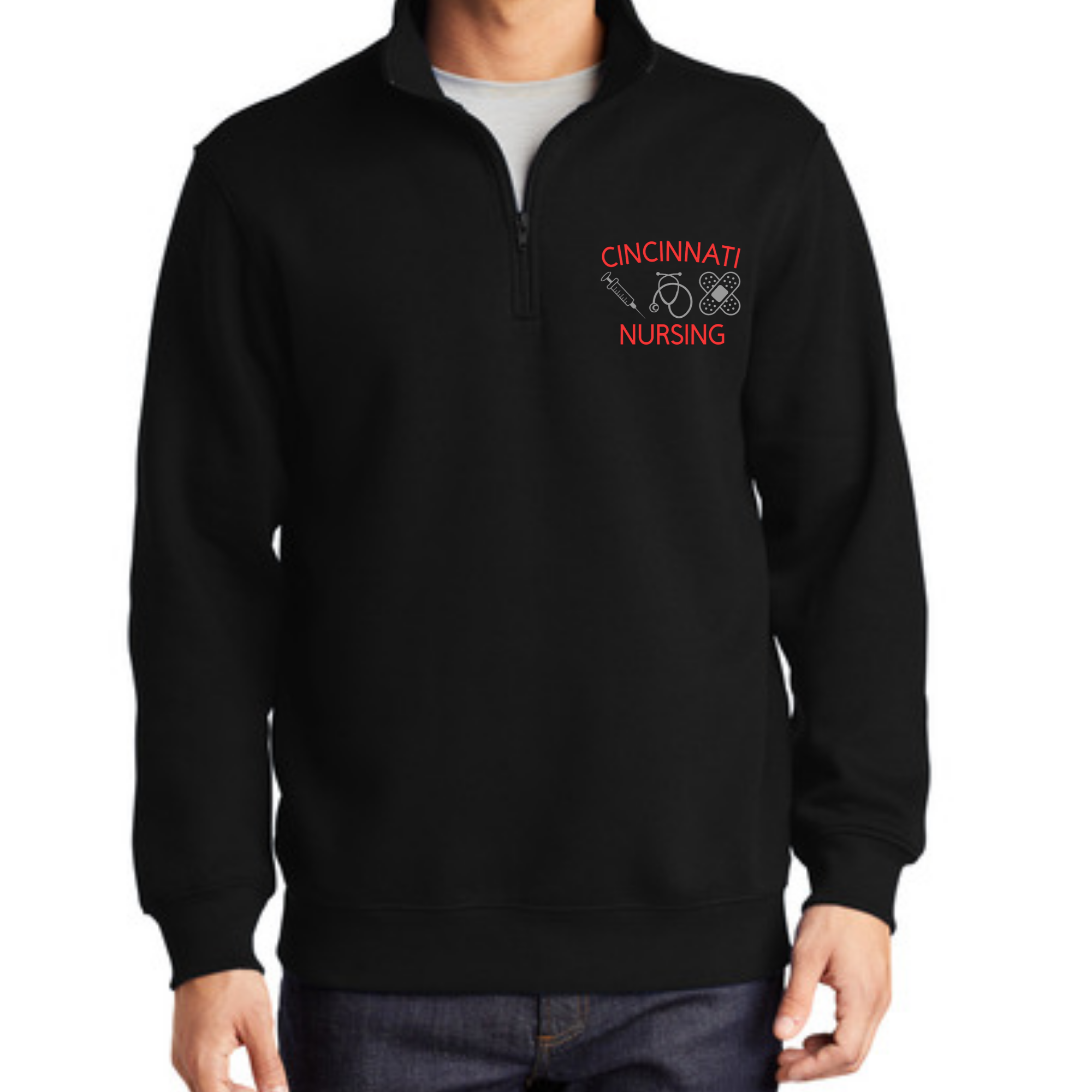 Cincinnati Nursing Black 1/4 Zip Fleece